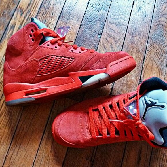Air Jordan 5 Retro BG Red Suede, Size US M6(Y), W7.5 - Picture 7 of 16